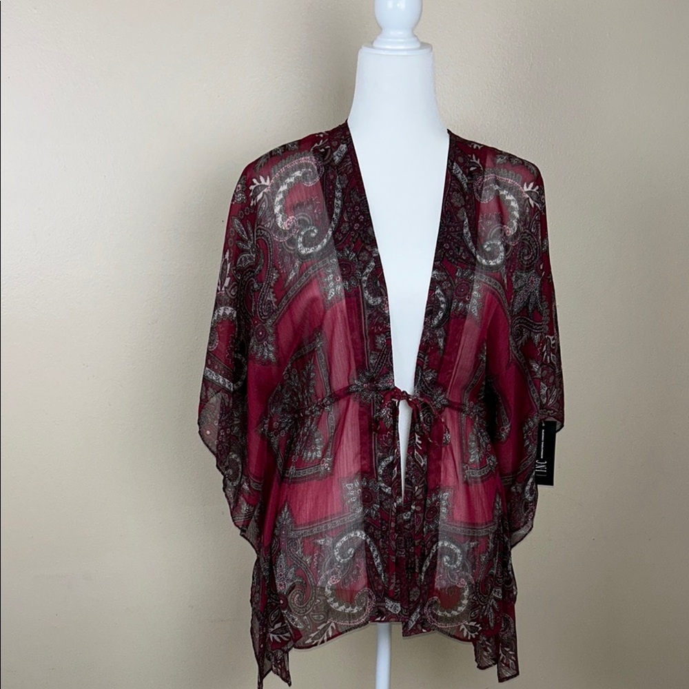 I.N.C Paisley Sheer Kimono Cardigan